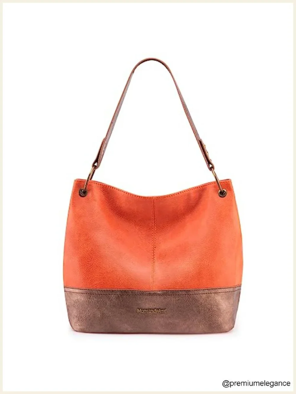 Vegan Leather Hobo Shoulder Bag with Back Pocket